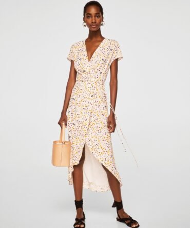 Asymmetrical satin dress